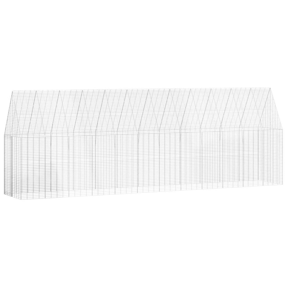 vidaXL Κλουβί για κότες 2 τμχ. Ασημί 600 x 100 x 210 εκ.
