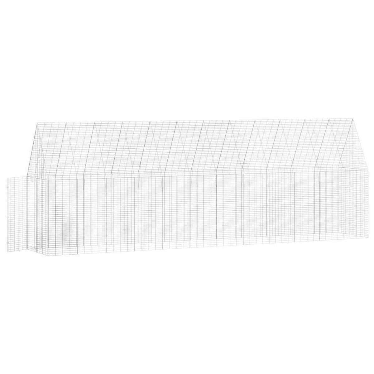 vidaXL Κλουβί για κότες 2 τμχ. Ασημί 600 x 100 x 210 εκ.
