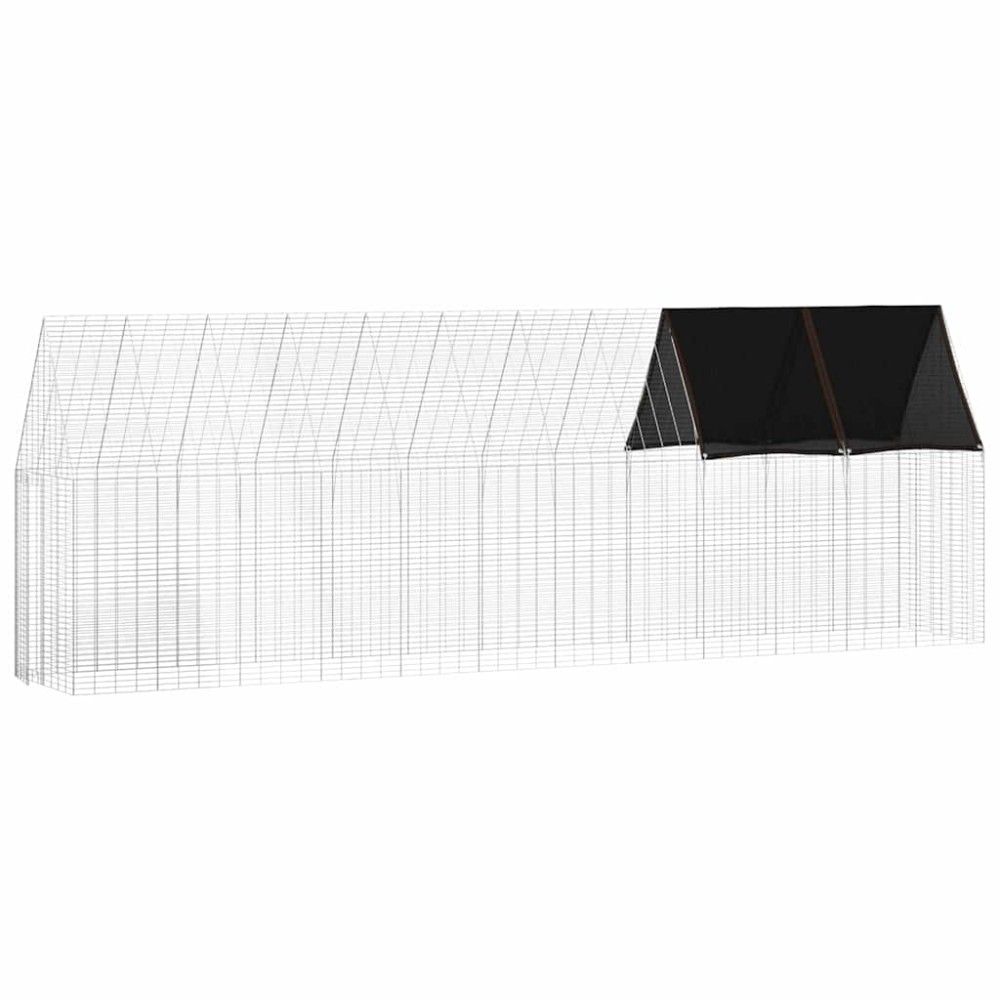 vidaXL Κλουβί για κότες 2 τμχ. Ασημί 600 x 100 x 210 εκ.