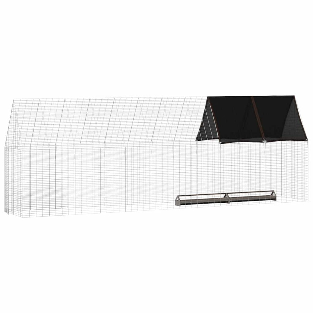 vidaXL Κλουβί για κότες 2 τμχ. Ασημί 600 x 100 x 210 εκ.