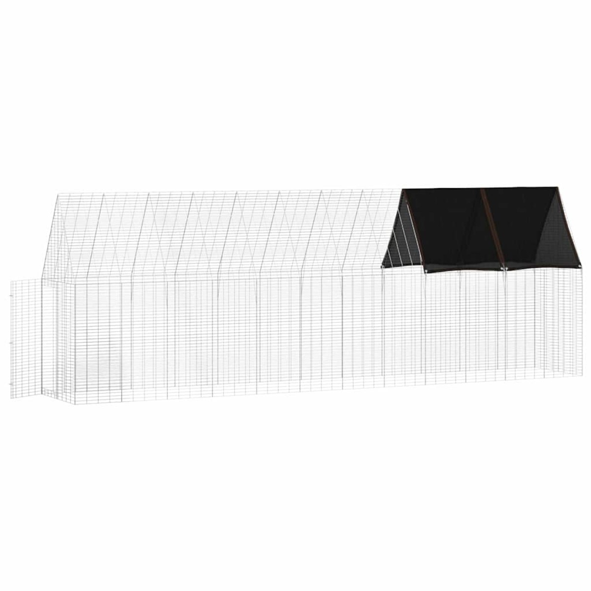vidaXL Κλουβί για κότες 2 τμχ. Ασημί 600 x 100 x 210 εκ.