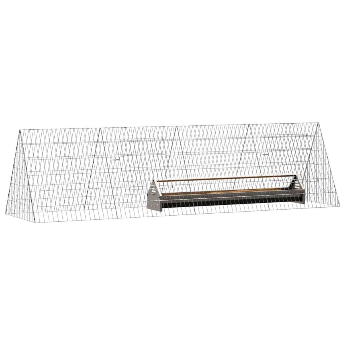 vidaXL Κλουβί για κότες Ασημί 215 x 55 x 55 εκ. Επικαλυμμένος Χάλυβας