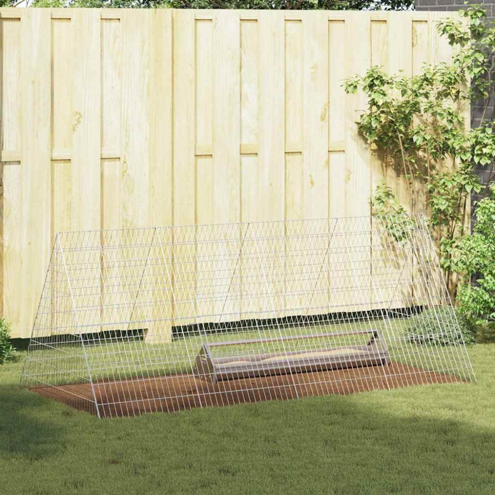 vidaXL Κλουβί για κότες Ασημί 215 x 100 x 85 εκ. Επικαλυμμένος Χάλυβας