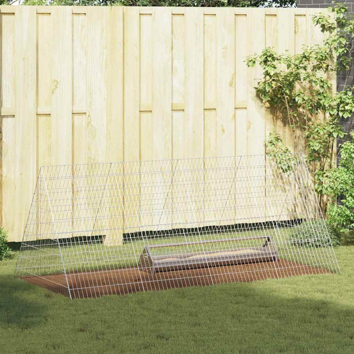 vidaXL Κλουβί για κότες Ασημί 215 x 100 x 85 εκ. Επικαλυμμένος Χάλυβας