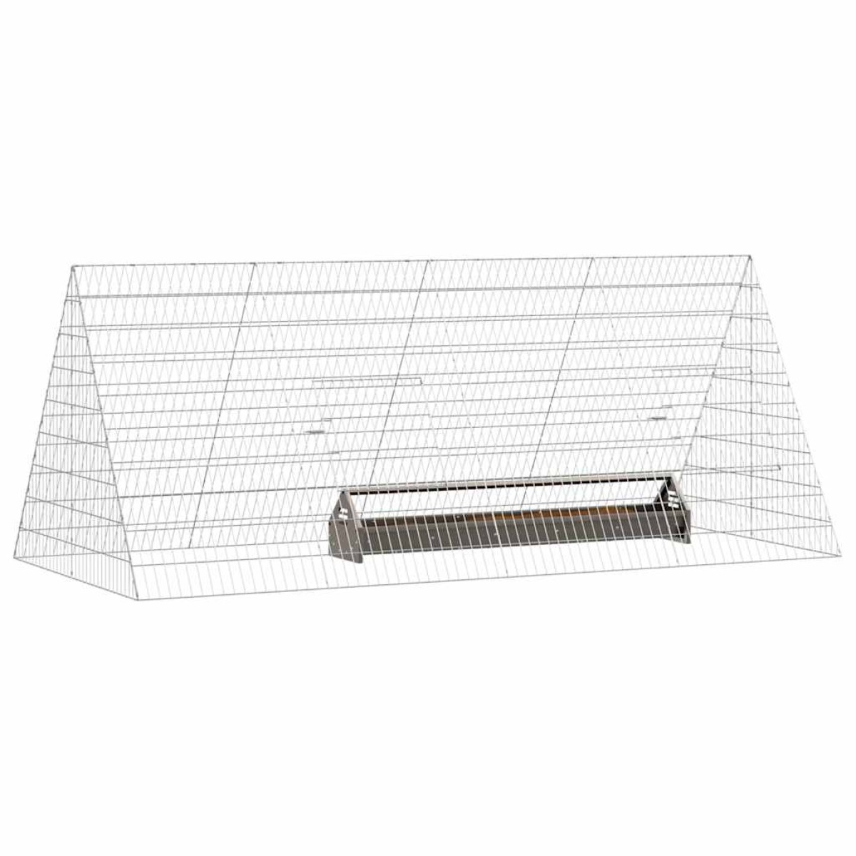 vidaXL Κλουβί για κότες Ασημί 215 x 100 x 85 εκ. Επικαλυμμένος Χάλυβας