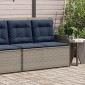 vidaXL Παγκάκι κήπου με μαξιλάρι Γκρι και Navy Blue συνθετικό ρατάν