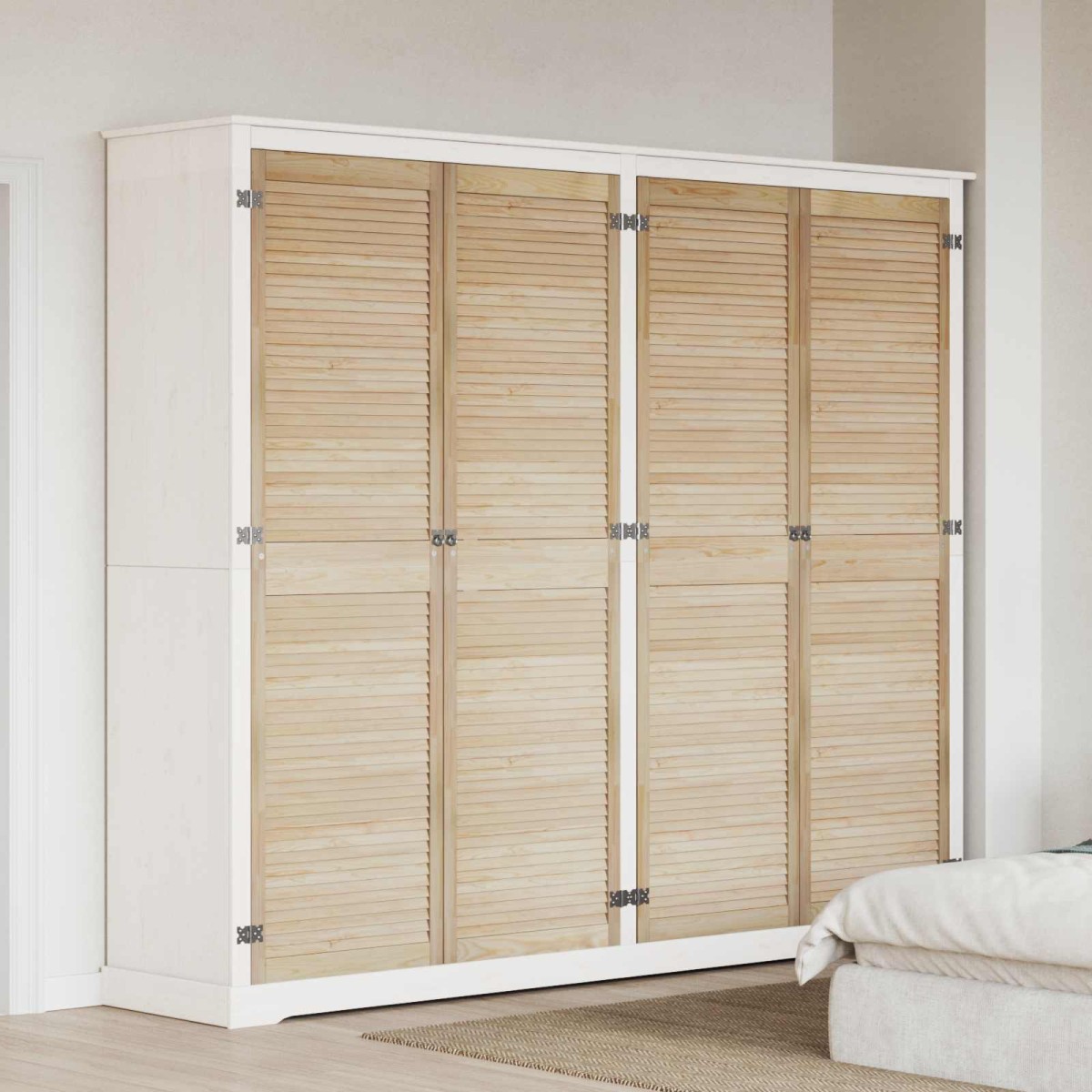 vidaXL Πόρτα Ντουλάπας με πόρτα 4 τμχ. Φυσικό 201 x 2,1 x 59,5 cm