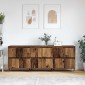 vidaXL Ντουλάπι αποθήκευσης 3 τμχ. Παλιό ξύλο 60 x 35 x 70 cm