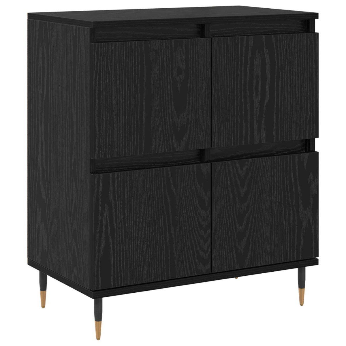 vidaXL Ντουλάπι αποθήκευσης 3 τμχ. Μαύρη Οξυά 60 x 35 x 70 cm