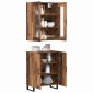 vidaXL Highboard 2 τμχ. Παλαιό ξύλο 69,5 x 34 x 180 εκ.