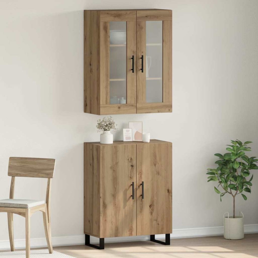vidaXL Highboard 2 τμχ. artisan δρυς 69,5 x 34 x 180 εκ.