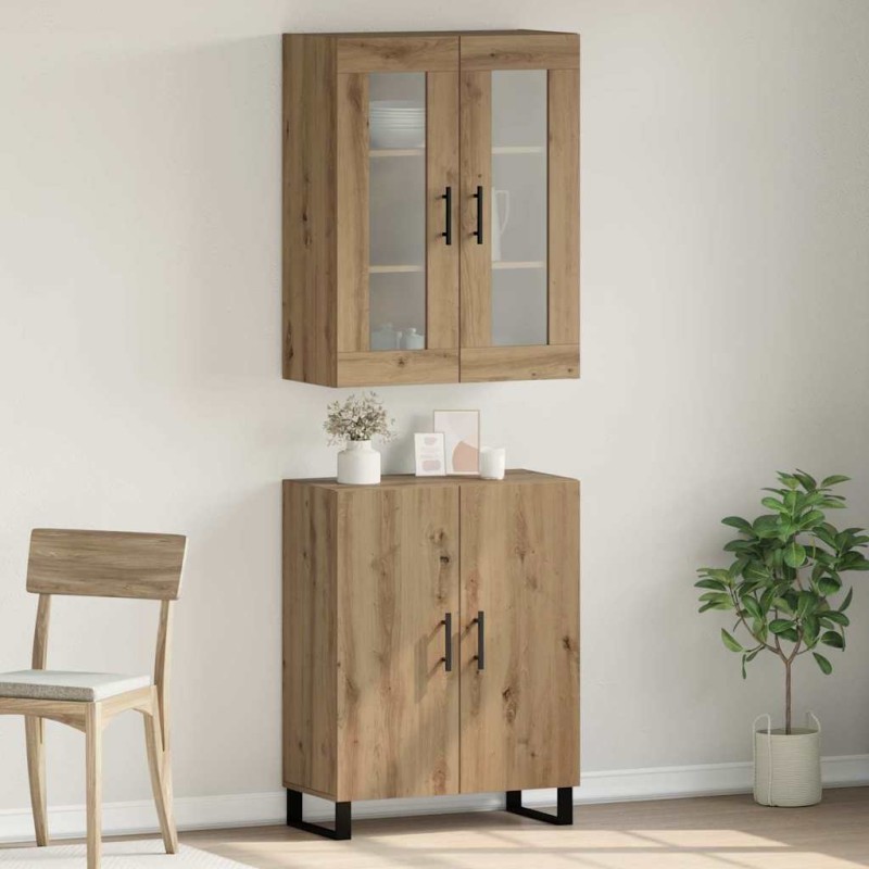 vidaXL Highboard 2 τμχ. artisan δρυς 69,5 x 34 x 180 εκ.