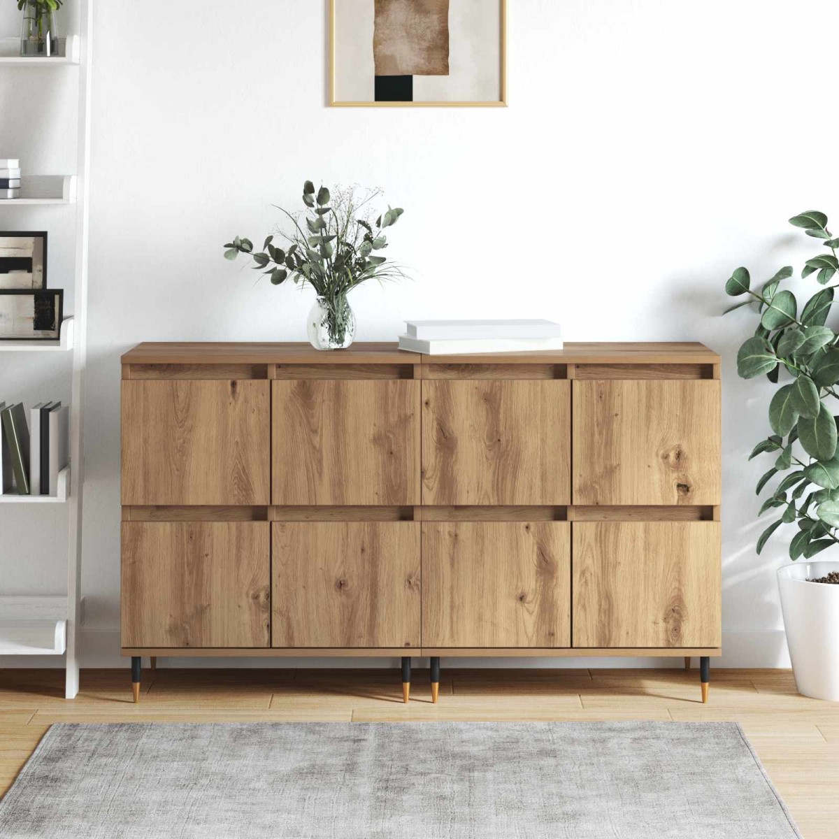 vidaXL Ντουλάπι αποθήκευσης 2 τμχ. Artisan Oak 60 x 35 x 70 cm