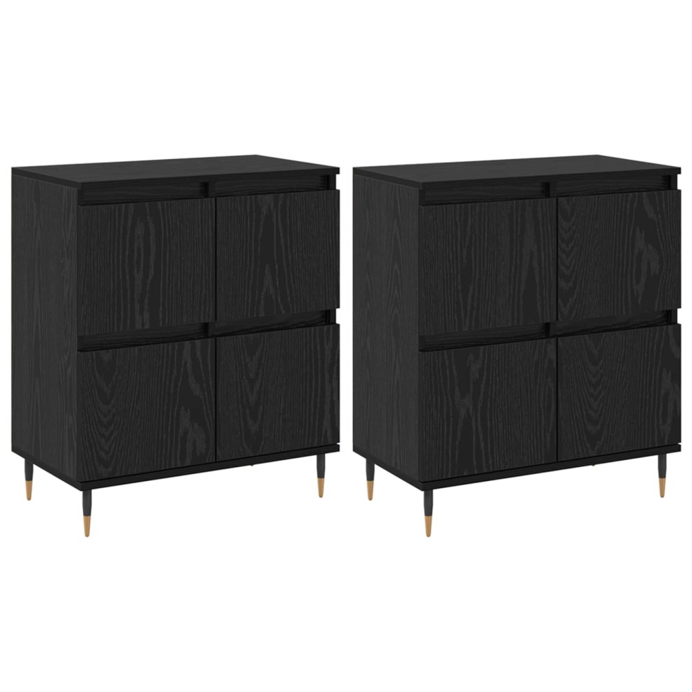 vidaXL Ντουλάπι αποθήκευσης 2 τμχ. Μαύρη Οξυά 60 x 35 x 70 cm