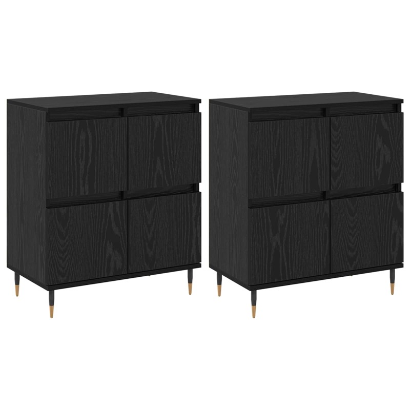 vidaXL Ντουλάπι αποθήκευσης 2 τμχ. Μαύρη Οξυά 60 x 35 x 70 cm