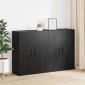 vidaXL Τοίχου Ντουλάπα 2 τμχ. Μαύρη Οξυά 69,5 x 34 x 90 εκ.