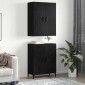vidaXL Highboard Μαύρη δρυς 69,5 x 34 x 180 εκ. Επεξεργασμένο Ξύλο