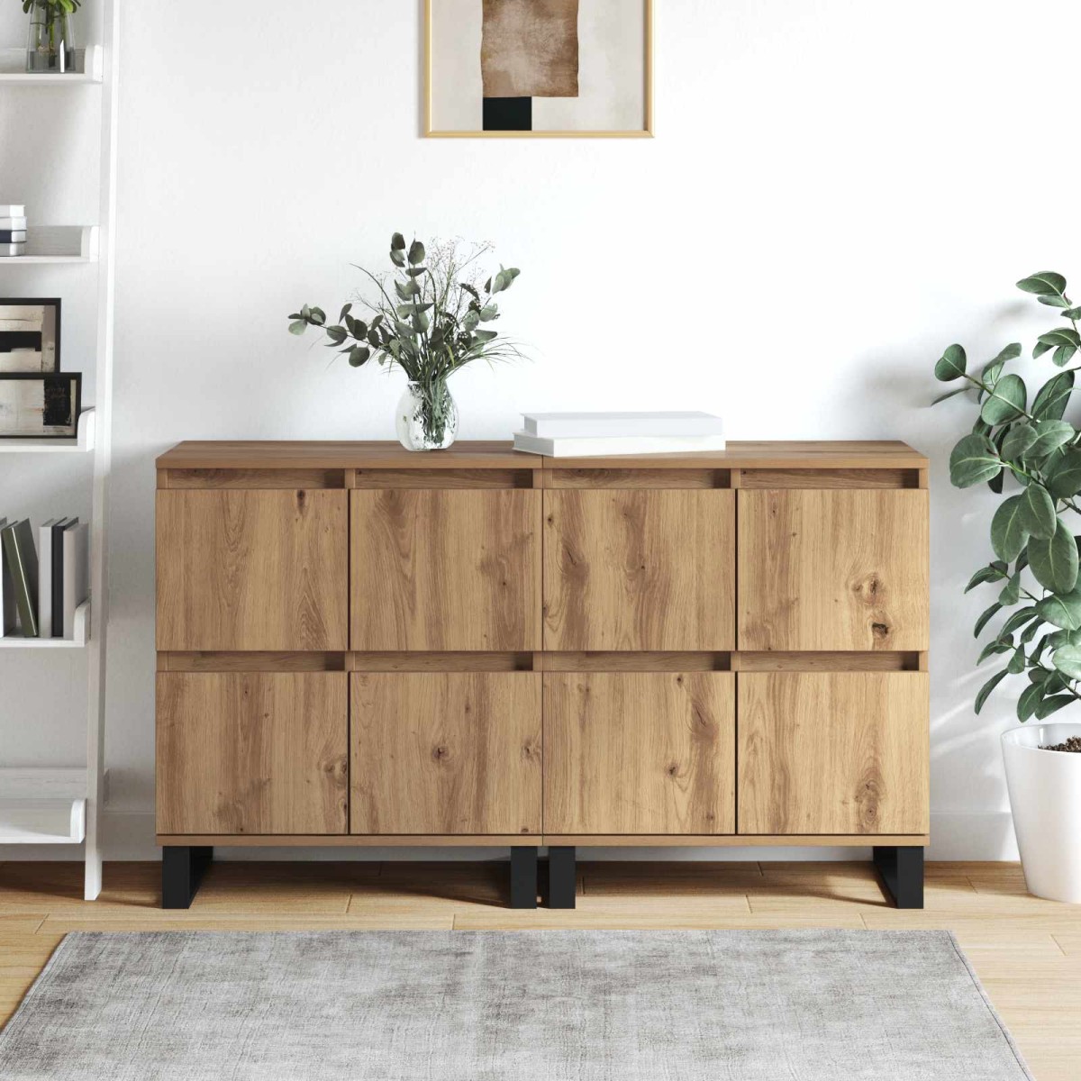 vidaXL Πλαϊνό γραφείο 2 τμχ. Artisan Oak 60 x 35 x 70 cm
