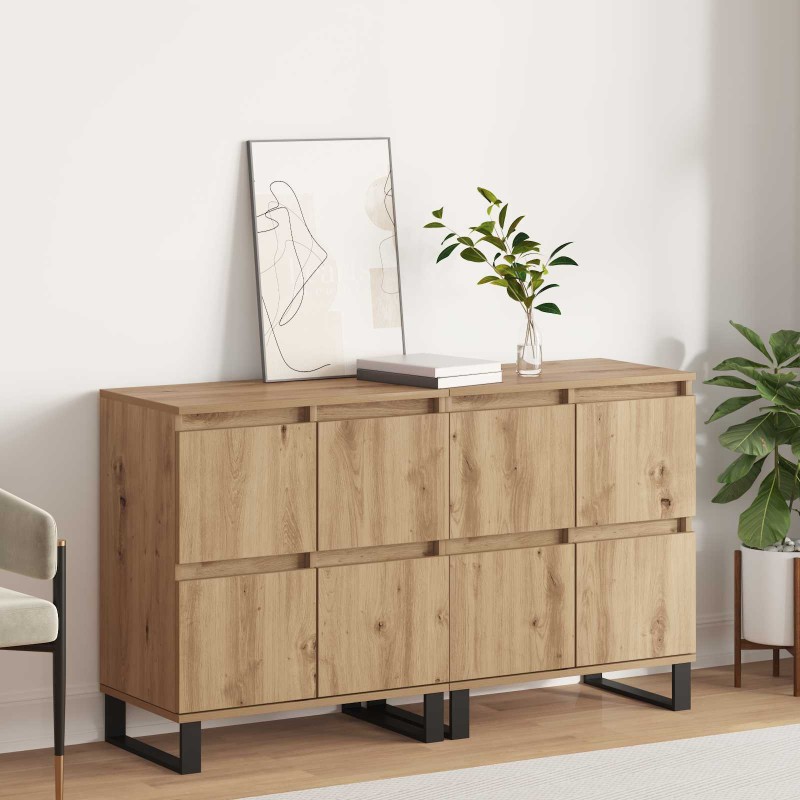 vidaXL Πλαϊνό γραφείο 2 τμχ. Artisan Oak 60 x 35 x 70 cm