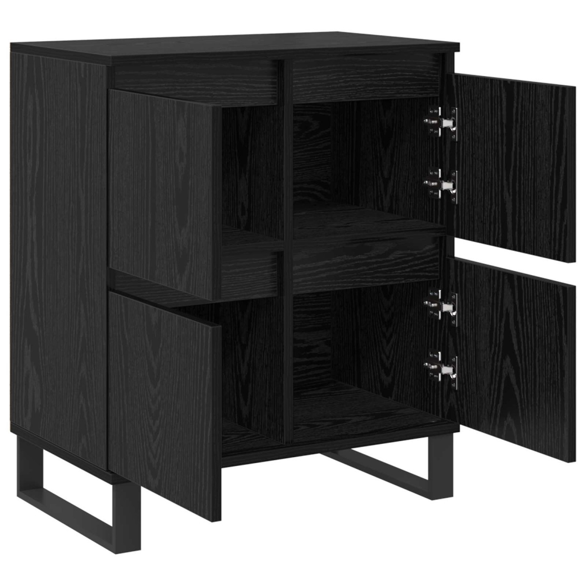 vidaXL Πλαϊνό γραφείο 2 τμχ. Μαύρη Οξυά 60 x 35 x 70 cm