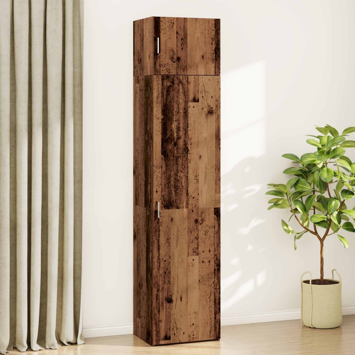 vidaXL Πλαϊνό γραφείο 2 τμχ. Παλιό ξύλο 50 x 41 x 225 εκ