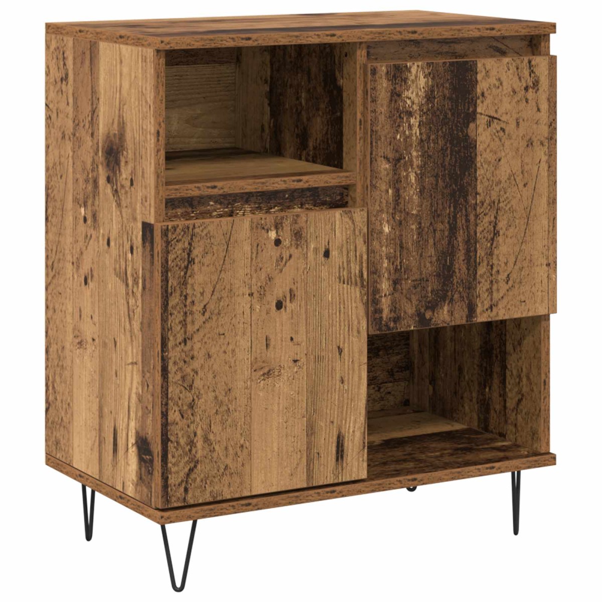 vidaXL Πλαϊνό γραφείο 3 τμχ. Παλιό ξύλο 60 x 35 x 70 cm