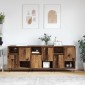 vidaXL Πλαϊνό γραφείο 3 τμχ. Παλιό ξύλο 60 x 35 x 70 cm