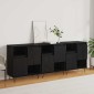 vidaXL Πλαϊνό γραφείο 3 τμχ. Μαύρη Οξυά 60 x 35 x 70 cm