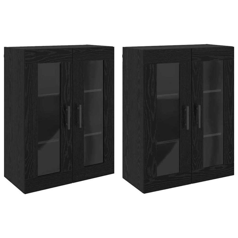 vidaXL Ντουλάπια Τοίχου 2 τμχ. Μαύρη δρυς 69,5 x 34 x 90 εκ.