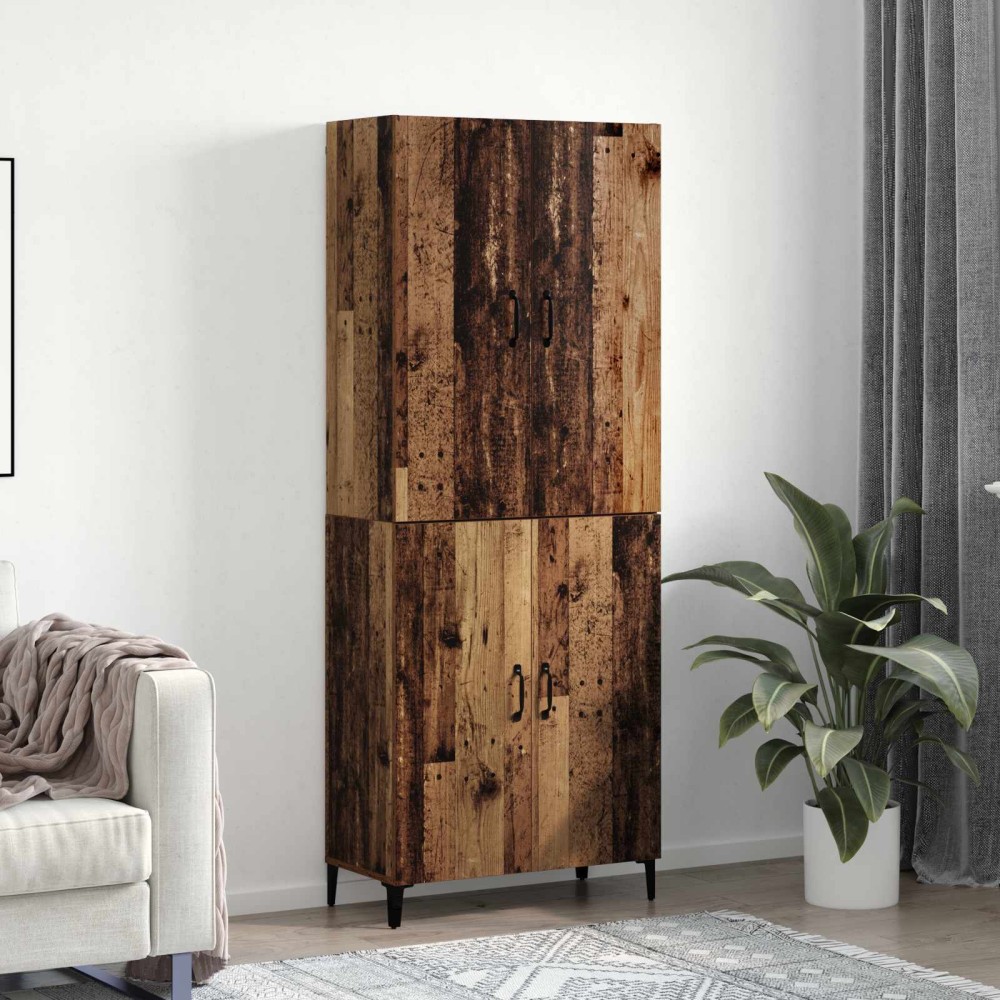 vidaXL Highboard 2 τμχ. Παλαιό ξύλο 69,5 x 34 x 180 εκ.