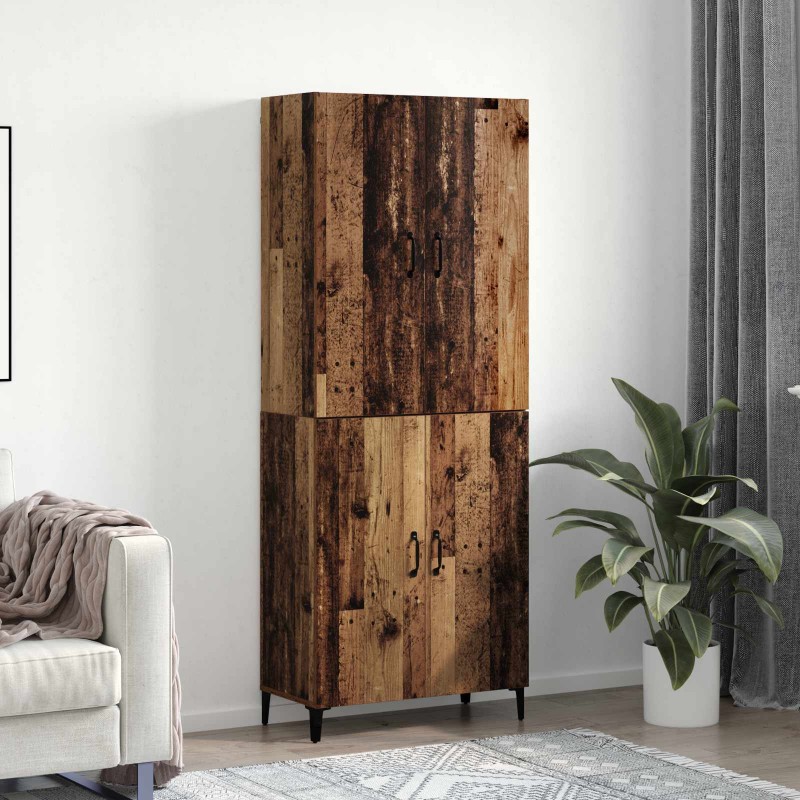 vidaXL Highboard 2 τμχ. Παλαιό ξύλο 69,5 x 34 x 180 εκ.