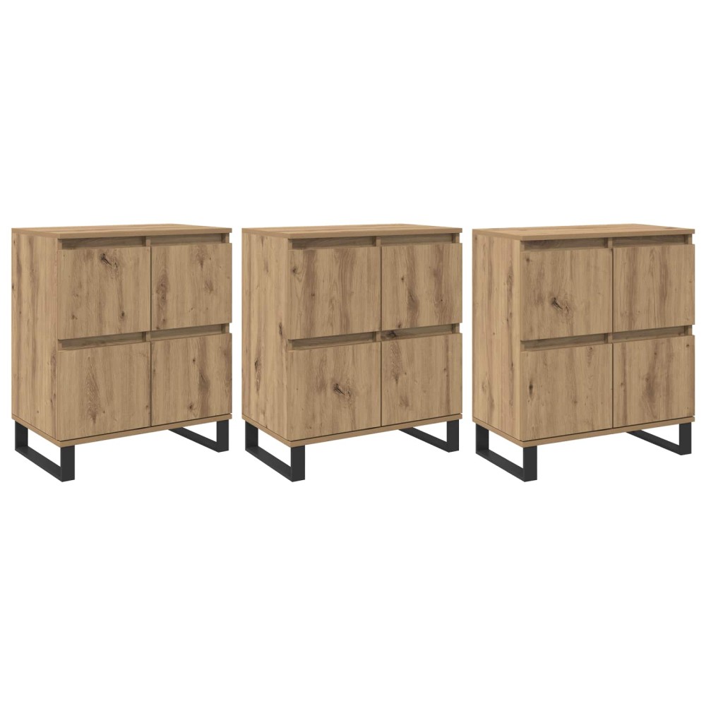 vidaXL Πλαϊνό γραφείο 3 τμχ. Artisan Oak 60 x 35 x 70 cm