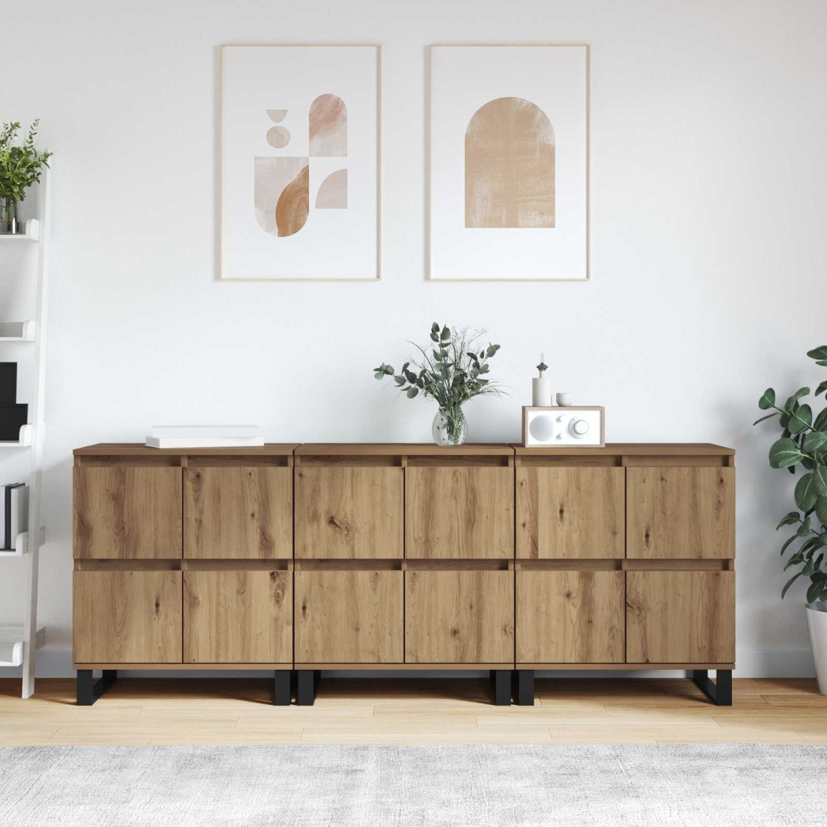 vidaXL Πλαϊνό γραφείο 3 τμχ. Artisan Oak 60 x 35 x 70 cm