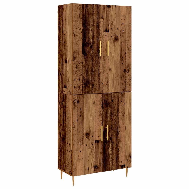 vidaXL Highboard Παλαιό ξύλο 69,5 x 34 x 180 εκ. Επεξεργασμένο Ξύλο