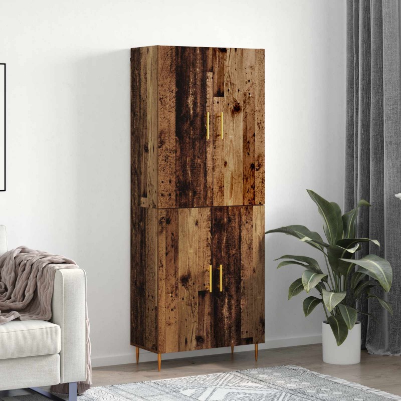 vidaXL Highboard Παλαιό ξύλο 69,5 x 34 x 180 εκ. Επεξεργασμένο Ξύλο