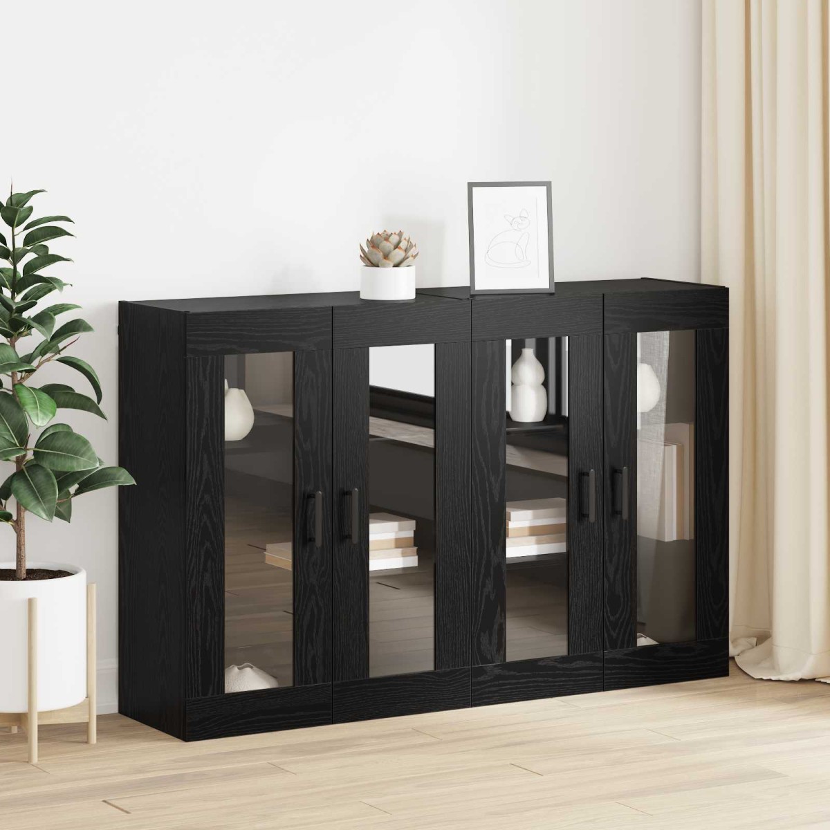 vidaXL Ντουλάπια Τοίχου 2 τμχ. Μαύρη δρυς 69,5 x 34 x 90 εκ.