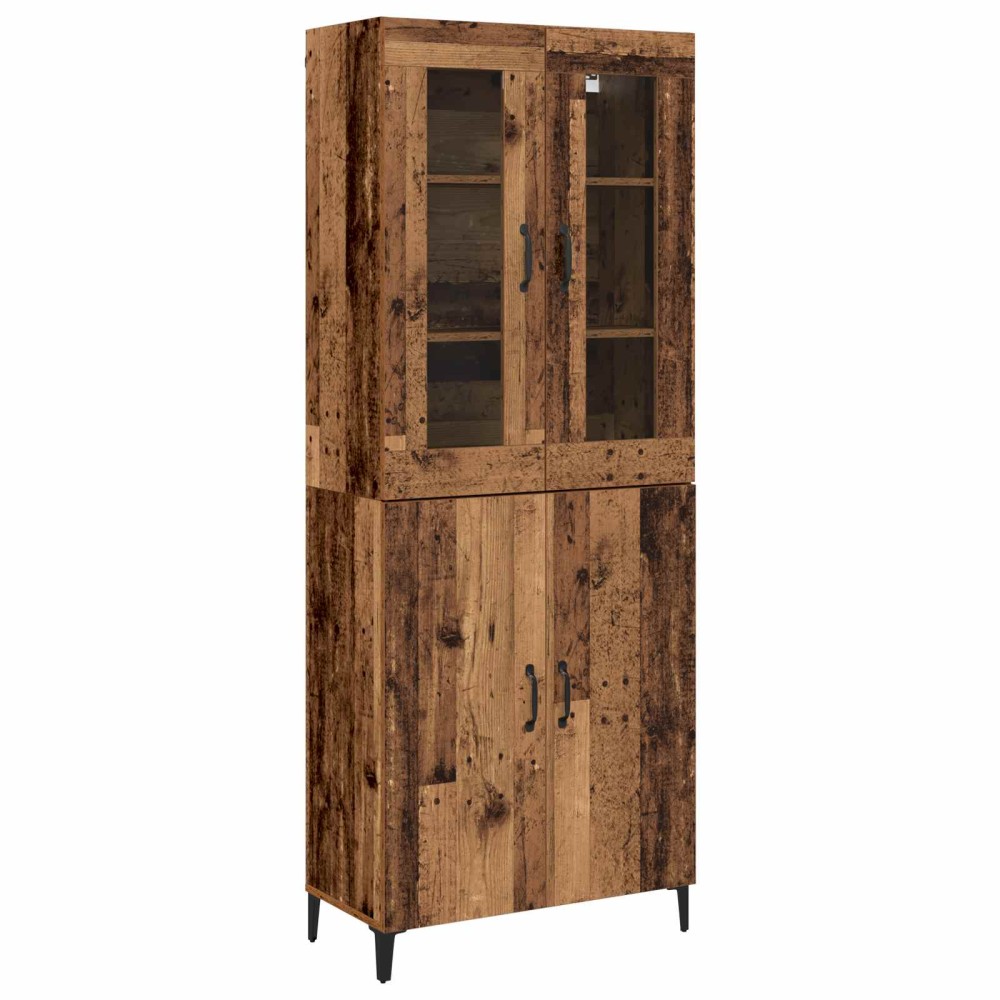 vidaXL Highboard 2 τμχ. Παλαιό ξύλο 69,5 x 34 x 180 εκ.