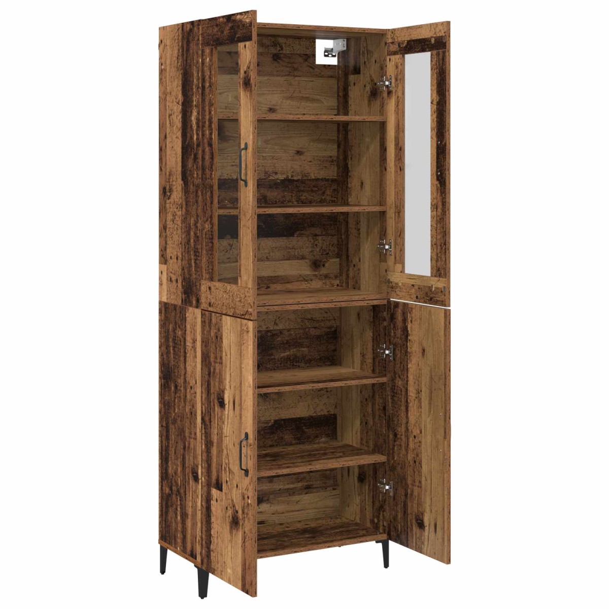 vidaXL Highboard 2 τμχ. Παλαιό ξύλο 69,5 x 34 x 180 εκ.