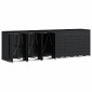 vidaXL Αποθήκη τροχήλατου κάδου για 6 κάδους Μαύρο Ατσάλι με Πούδρα