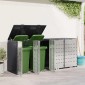vidaXL Αποθήκη τροχήλατου κάδου για 3 κάδους Ατσάλι Ανθρακί