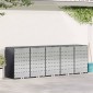 vidaXL Αποθήκη τροχήλατου κάδου για 3 κάδους Ατσάλι Ανθρακί