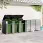 vidaXL Αποθήκη τροχήλατου κάδου για 3 κάδους Ατσάλι Ανθρακί