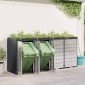 vidaXL Αποθήκη τροχήλατου κάδου για 3 κάδους Ατσάλι Ανθρακί