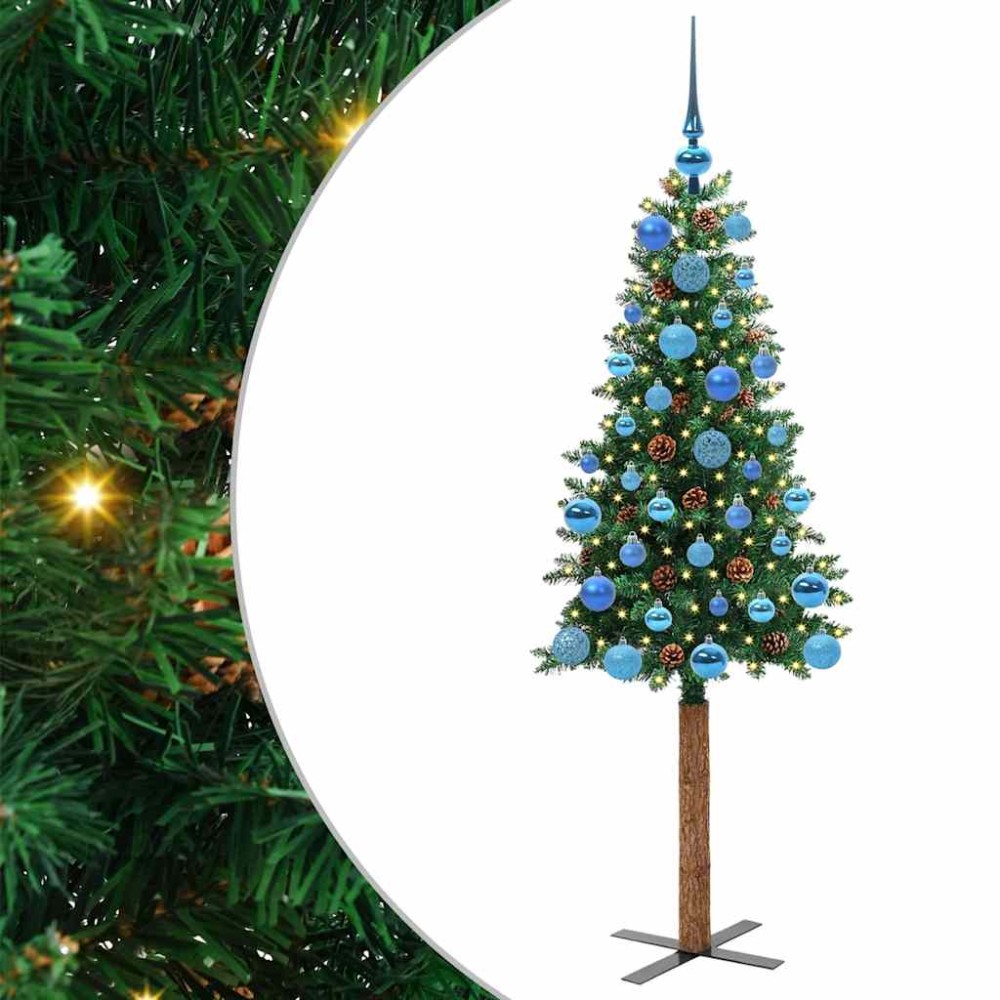 vidaXL Λεπτό Χριστουγεννιάτικο Δέντρο με 150 LED Πράσινο 150 cm