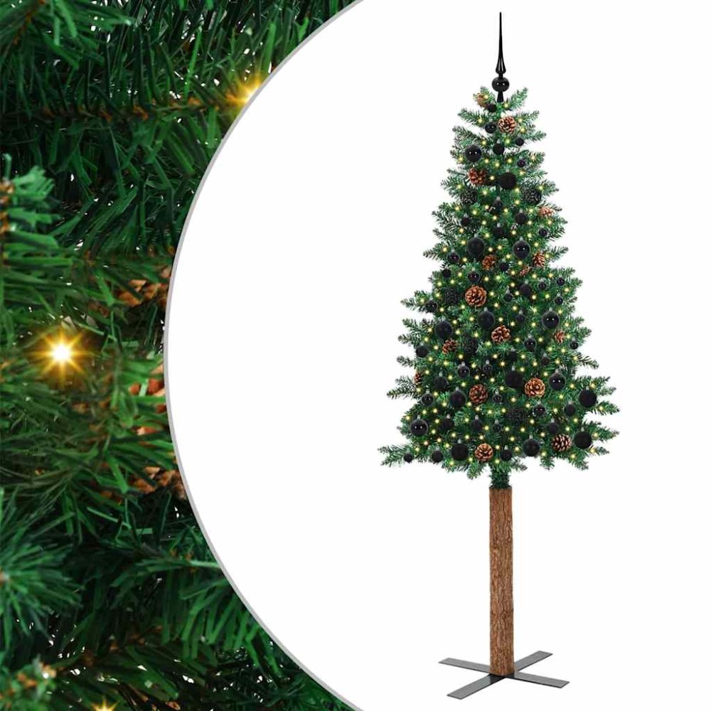 vidaXL Λεπτό Χριστουγεννιάτικο Δέντρο με 300 LED Πράσινο 210 cm