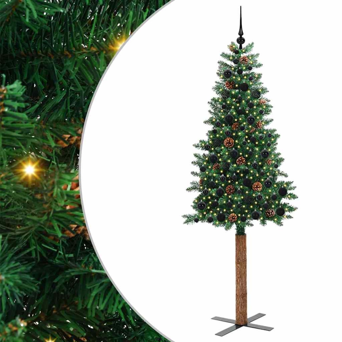 vidaXL Λεπτό Χριστουγεννιάτικο Δέντρο με 300 LED Πράσινο 210 cm