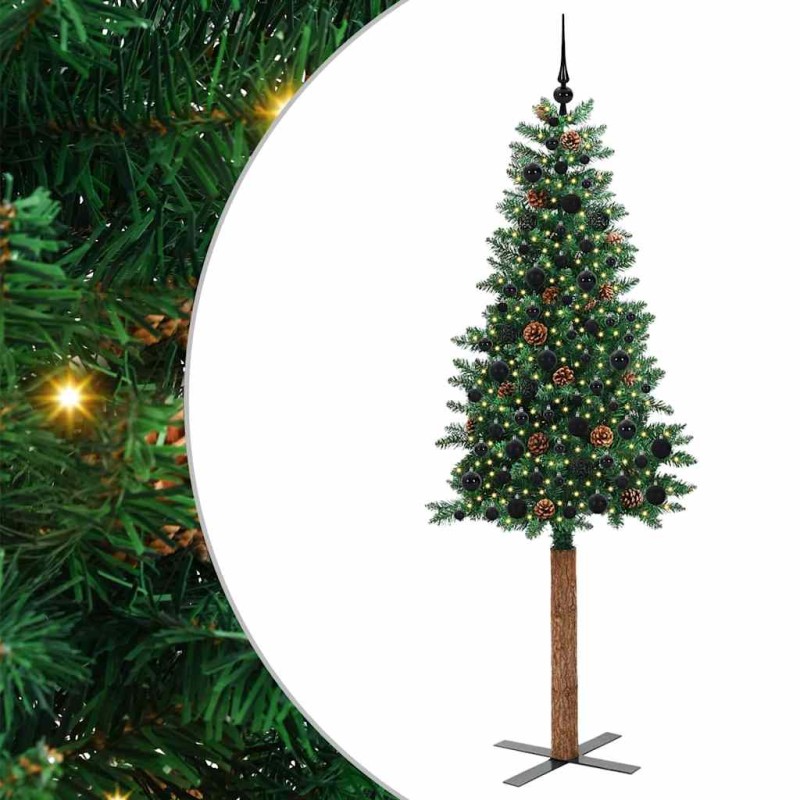 vidaXL Λεπτό Χριστουγεννιάτικο Δέντρο με 300 LED Πράσινο 210 cm