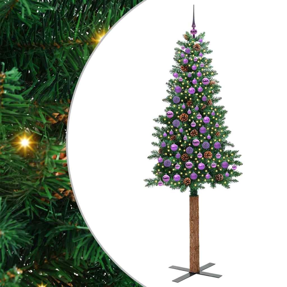 vidaXL Λεπτό Χριστουγεννιάτικο Δέντρο με 300 LED Πράσινο 210 cm