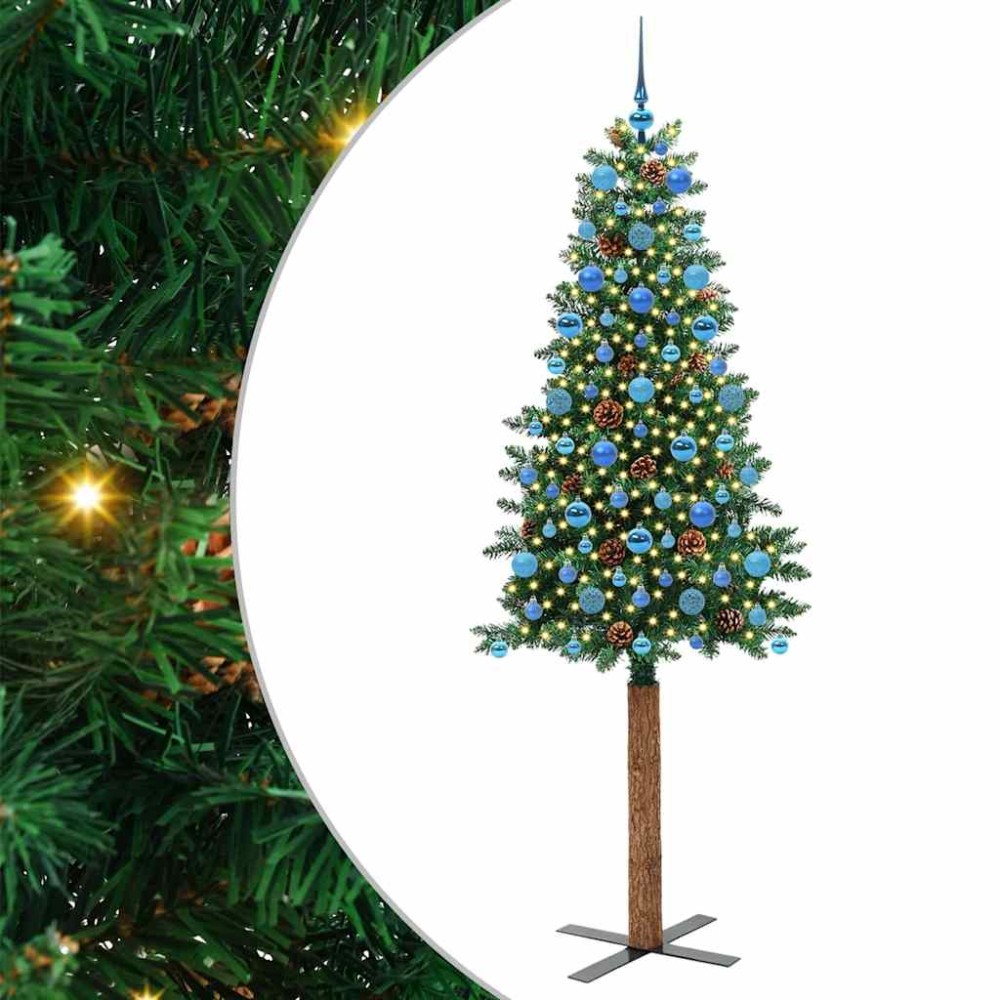 vidaXL Λεπτό Χριστουγεννιάτικο Δέντρο με 300 LED Πράσινο 210 cm