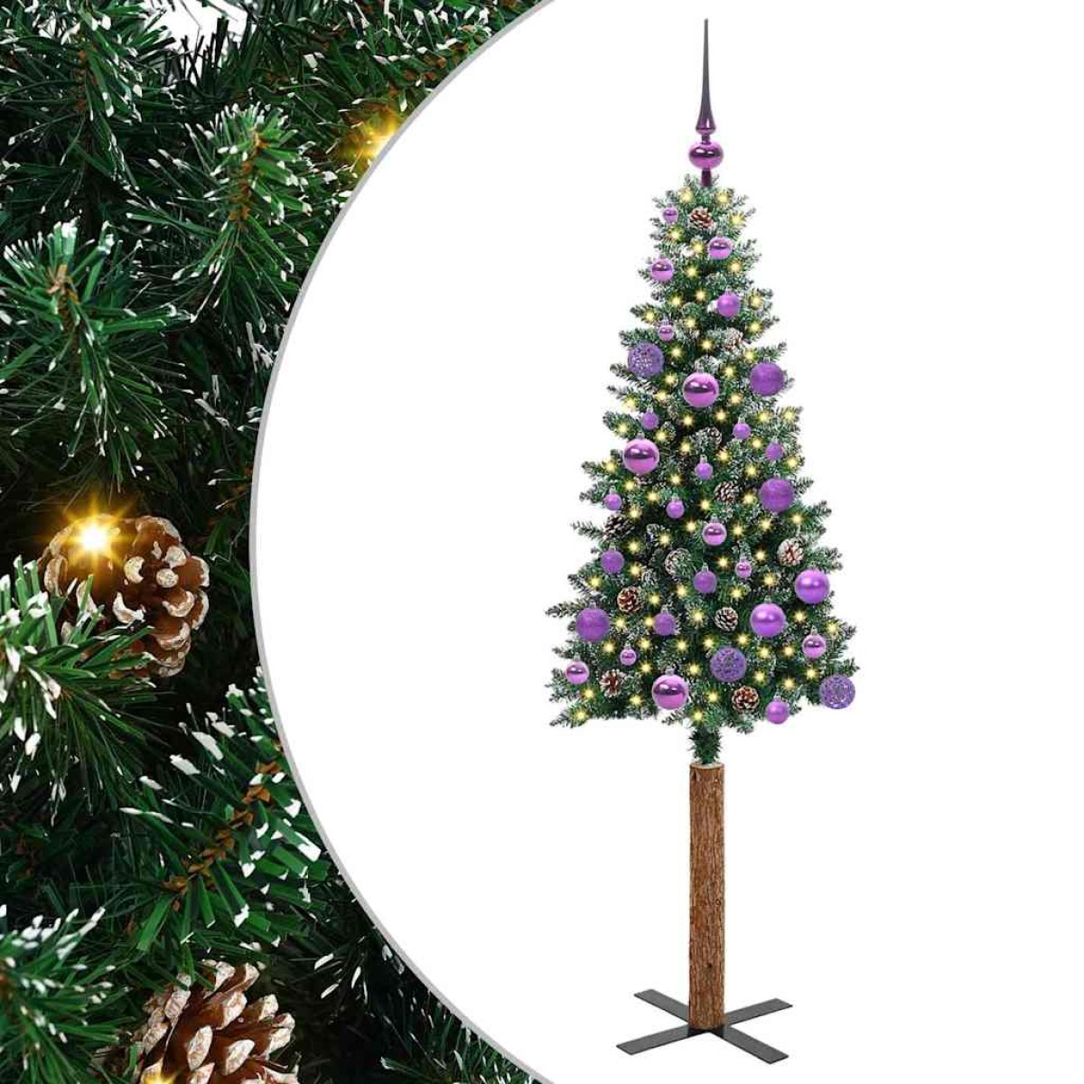 vidaXL Λεπτό Χριστουγεννιάτικο Δέντρο με 150 LED Πράσινο 150 cm